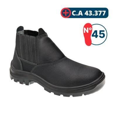 Botina De Segurança Couro C/ Elastico N° 45 Vulcaflex (ca 43377)