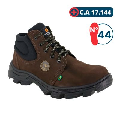 Botina De Seguranca Nobuck C/ Cardaco Marrom Cafe Nº44 Ecosafety (ca 17144)