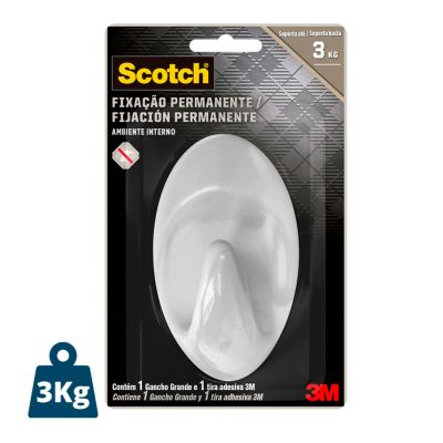 Gancho Scotch Grande Branco 3m