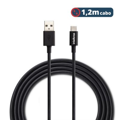 Cabo P/ Smartphone Usb Para Usb-c 1,2m Pvc Preto Euac12pp Intelbras