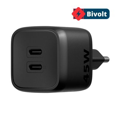 Carregador 2 Portas Ec20 45w Preto Intelbras