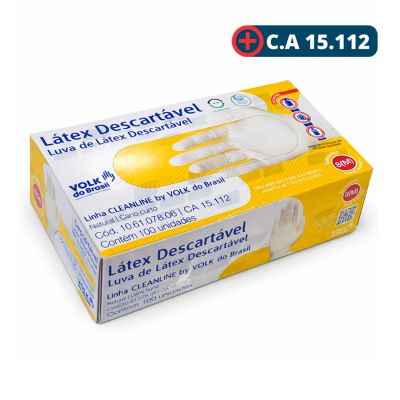 Luva Latex C/ Po Branca Cx C/ 50 Pares M Volk (ca 15112)