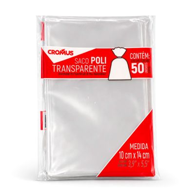 Saco Plastico Polipropileno Transparente 10 X 14cm C/ 50 Cromus