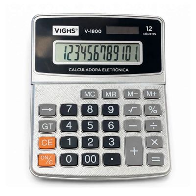 Calculadora De Mesa 12 Digitos V-1800 Preto Vighs