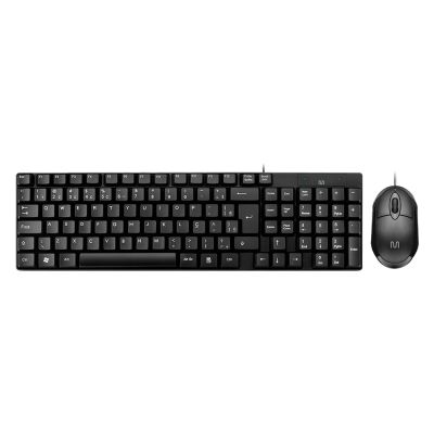Teclado E Mouse Com Fio Usb Cf50 Compacto Preto Tc309 Multi