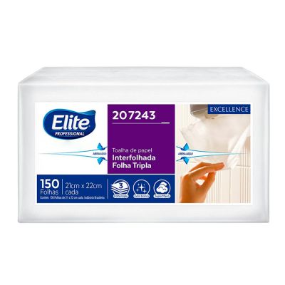 Papel Toalha Interfolhado Branco Excellence 21 X 21cm 150 Folhas Elite Professional