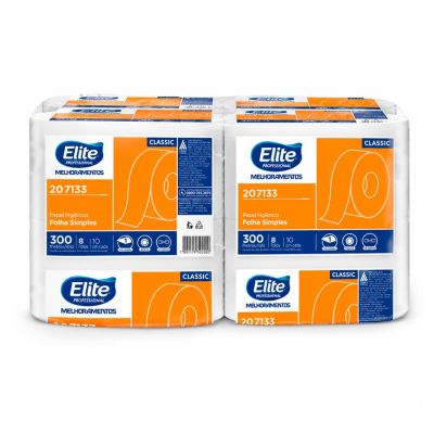Papel Higienico Bobina Branco Classic 10cm X 300m 8 Rolos Elite Professional