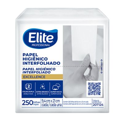 Papel Higienico Interfolhado Branco 9,4 X 21cm 250 Folhas Elite Professional