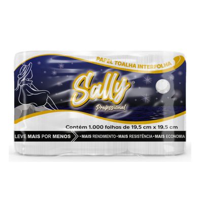 Papel Toalha Interfolhado Branco 20 X 20cm C/1000fls Sally