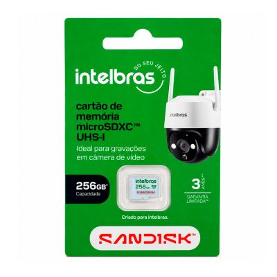 Cartao De Memoria P/ Seguranca Eletronica 256gb Intelbras Sandisk