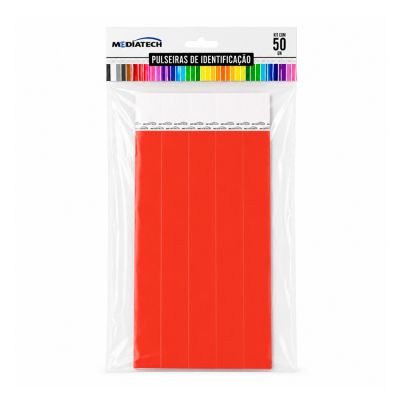 Pulseira De Identificacao Vermelho Med C/50 Mediatech