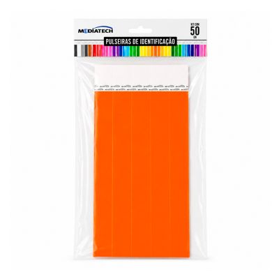 Pulseira De Identificacao Laranja Med C/50 Mediatech