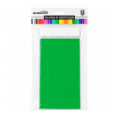 Pulseira De Identificacao Verde Bandeira Med C/50 Mediatech