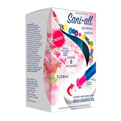 Gel Sanitario Adesivo C/ Aplicador Floral 37g Sani All