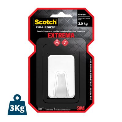 Gancho Scotch Grande Branco 3m