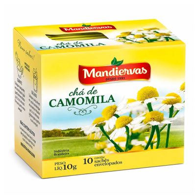 Cha Camomila C/ 10 Saquinhos Envelopados 10g Mandiervas