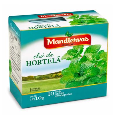 Cha Hortela C/ 10 Saquinhos Envelopados 10g Mandiervas