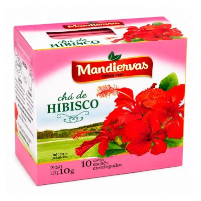 Cha Hibisco C/ 10 Saquinhos Envelopados 10g Mandiervas