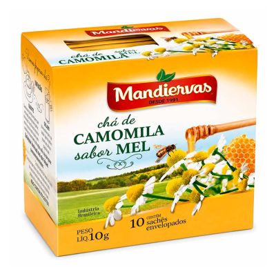 Cha Camomila C/ Mel C/ 10 Saquinhos Envelopados 10g Mandiervas