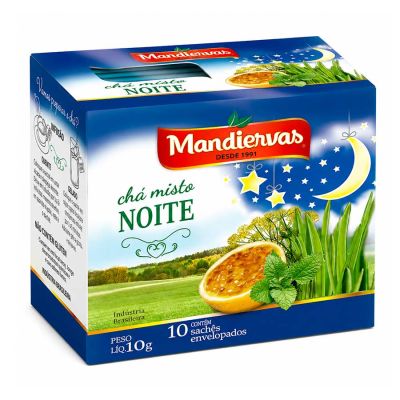Cha Misto Boa Noite C/ 10 Saquinhos Envelopados 10g Mandiervas