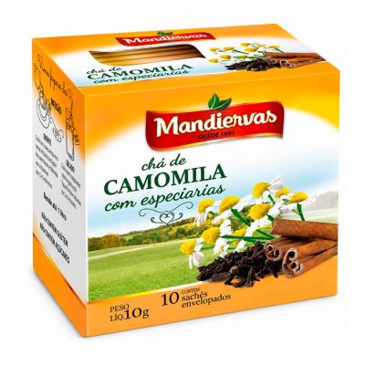 Cha Camomila C/ Especiarias C/ 10 Saquinhos Envelopados 10g Mandiervas