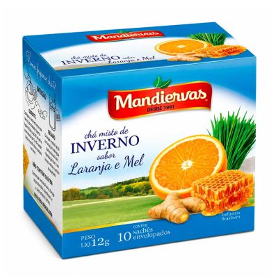 Cha Inverno C/ Laranja E Mel C/ 10 Saquinhos Envelopados 12g Mandiervas