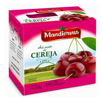 Cha Cereja C/ 10 Saquinhos Envelopados 15g Mandiervas