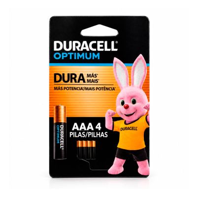Pilha Alcalina Aaa Optimum 1,5v C/ 4 Un Duracell