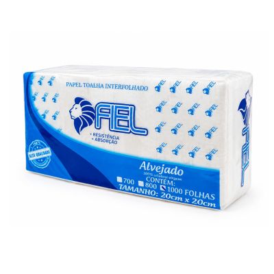 Papel Toalha Interfolhado Extra Luxo 20 X 20cm C/ 1000 Folhas Fiel